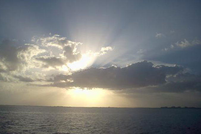 scenic view of fort myers beach bay and gulf from excursion boat